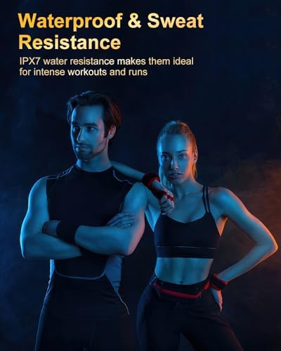 Unleash Your Potential with Jesebang Bluetooth 5.3 Wireless Sport Earbuds – Superior Hi-Fi Audio, 40-Hour Playtime, and IPX7 Waterproof Design for Ultimate Performance – Ergonomic Secure Fit for Uninterrupted Comfort During Running and Outdoor Adventures – Perfect for Fitness Enthusiasts and Music Aficionados