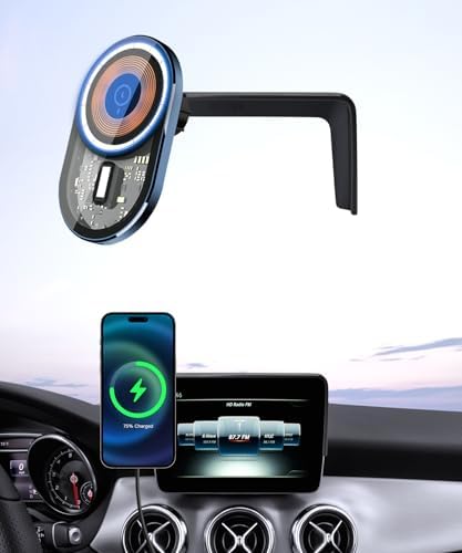 Wireless Charging car Phone Holder for Mercedes Benz CLA-Class 2020-2025/GLB-Class 2020-2025 GLA-Class 2021-2025/A-Class 2019-2022/EQB 2022-2025 Accessories 10.25 inch Screen Fixed Clip – Enhanced Compatibility and Speed