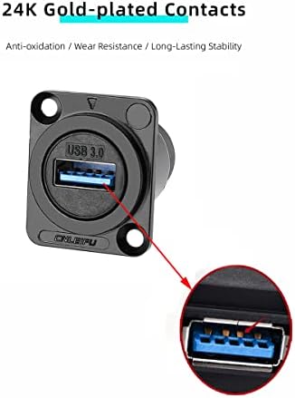 PENGLIN USB 3.0 Waterproof Socket Coupler – 2 PCS D-Type Panel Mount Female-to-Female Connector for High-Speed Data Extension, Solderless Installation, Ideal for Outdoor Use and Industrial Applications, Durable and Reliable Signal Adapter