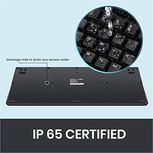 Durable & Washable Perixx PERIBOARD-517 Wired USB Keyboard – IP65 Certified, Ergonomic Design for Home & Office Use, Enhanced Compatibility with Windows & mac OS, Ideal for Quick Cleaning and Hygiene