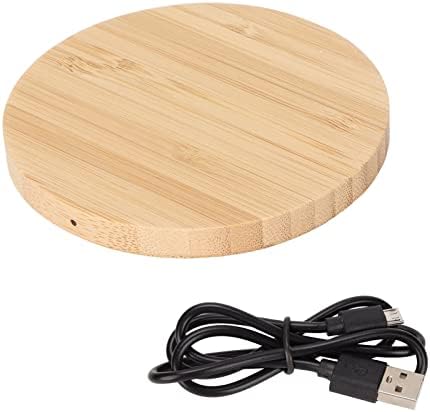 Bamboo Wood Wireless Charging Pad – Eco-Friendly 10 W Fast Charging Station for S8, S7, S6, and More – Sleek Wireless Phone Charger for Home or Office Use with Included Power Cable – Enhance Your Workspace with Sustainable Style and Efficiency