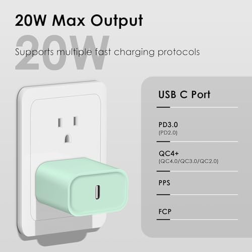Ultimate Fast Charging Solution for i Phone: MFi Certified 10 FT Type C Charger 2-Pack with 20 W USB-C Power Adapter – Optimal Compatibility for i Phone 14, 13, 12, 11, XS, XR, X & 8 Plus – Experience Unmatched Speed and Durability for All Your Charging Needs