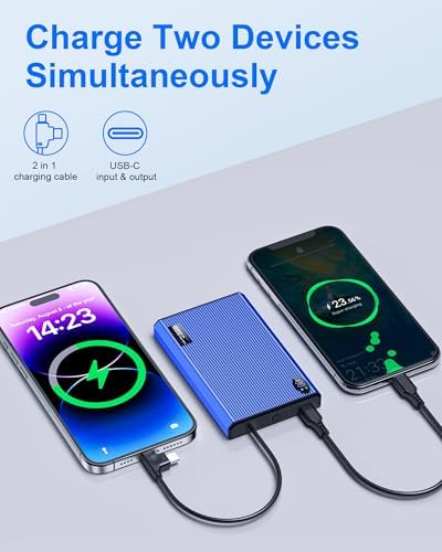 Ultra-Slim 10000 m Ah Magnetic Portable Charger for i Phone 15/14/13/12 Pro Max – Lightning-Fast USB-C PD 20 W Power Bank in Stylish Blue – The Ultimate On-the-Go Charging Solution for Maximum Compatibility and Convenience