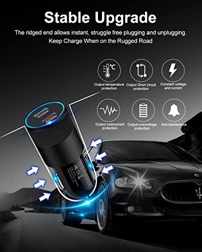AILKIN 60 W Dual Port USB-C Car Charger – Fast Charging Cigarette Lighter Adapter for i Phone 16/15/14/13/12 Pro Max & Galaxy S25/S24/S23 – Compact PD3.0 Technology for Enhanced Speed & Compatibility – Ideal for Family Road Trips & Daily Commutes