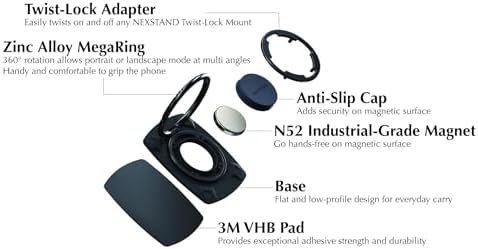M2 Universal Magnetic Phone Ring Stand – Sleek Black N52 Grip and Kickstand for i Phone, Galaxy & Android Devices – Secure Adhesive for Ultimate Stability and Hands-Free Viewing Experience Elevate your smartphone use with the M2 Magnetic Phone Ring Stand, designed for optimal functionality and style. This innovative accessory features a powerful N52 magnet, ensuring a secure hold and stability across all smartphones, including i Phone models, Pro Max, Galaxy, and Android devices. With easy adhesive application, it delivers reliable attachment and peace of mind against accidental drops. The compact and lightweight design seamlessly integrates into your daily routine, providing a comfortable grip and a versatile kickstand for hands-free viewing. Perfect for streaming videos, video calls, or navigation, the M2 Phone Ring Stand enhances your smartphone experience while maintaining a sleek aesthetic. Invest in durability and practicality with this essential smartphone accessory, and enjoy confident usage every day.
