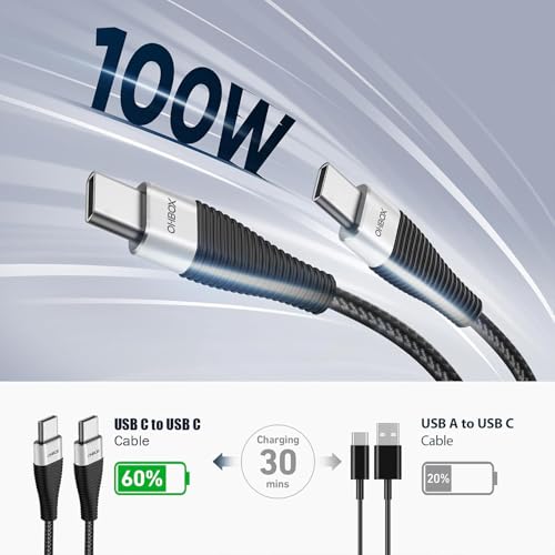 Ultra-Durable 15 ft USB C to USB C Cable – Rapid 100 W Charging & Lightning-Fast Data Transfer – Ideal for i Phone 16/15, Mac Book Pro/Air, Samsung Galaxy & More – Superior Braided Construction for Maximum Flexibility – Perfect for Home, Gaming, and Streaming Activities