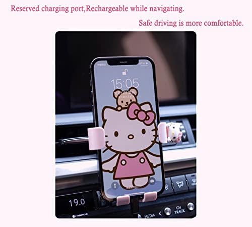 Charming Pink Cat Air Vent Phone Holder for Cars – Universal Smartphone Mount with Secure Grip, Perfect for Women & Girls – Cute Car Accessory Enhancing Safety and Style While Driving