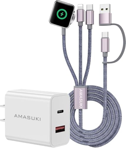 Versatile 3-in-2 USB C Charging Cable for Apple Watch and i Phone – 4 FT Multi-Device Fast Charger Compatible with Apple Watch Ultra/SE/10/9/8/7/6/5/4/3/2/1 & i Phone 16/15/14/Galaxy S23 – Lightweight Travel Essential for Efficient Power-Up Solutions