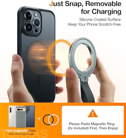 TORRAS 2025 Gen 5.0 Magnetic Phone Grip Holder & Kickstand – Premium Rose Gold Accessory for i Phone 11-16, Samsung, and Google Devices – Enhanced Magnetic Grip & Versatile Hands-Free Viewing – Ideal for Collapsible Phone Support and On-the-Go Convenience