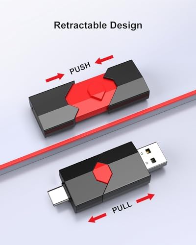 Revolutionize Your Data Storage with Aiibe 128 GB Dual Type-C & USB A Flash Drive – Perfect for i Phone 15 and More, High-Speed Transfers, Retractable Design, Ultimate Compatibility for On-the-Go Professionals