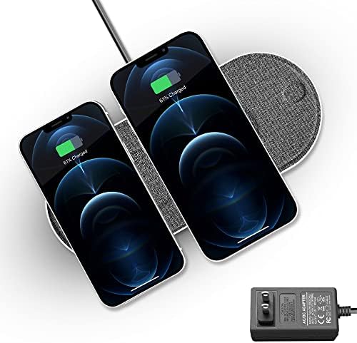 Ultra-Fast Dual Device Wireless Charging Pad with Advanced 5-Coil Technology – 10 W Quick Charge for i Phones & Air Pods – Includes Premium 36 W Power Adapter for Lightning Speed – Sleek, Modern Charging Solution Ideal for Home or Office – Effortless, Tangle-Free Charging for All Qi-Compatible Devices