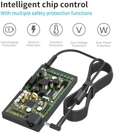 120 W Laptop Charger with 4.5 mm Blue Tip – High-Efficiency Power Supply for HP USB-C Dock G5 & Universal Dock G2 – Compatible with HP Envy 15/17 and Omen Series – Reliable 19.5 V 6.15 A Adapter for Enhanced Performance and Speed – Ideal for Multiple HP Models – 24/7 Customer Support Included