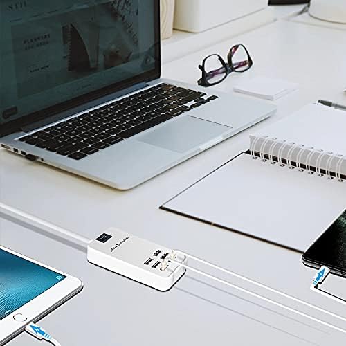 Ultimate 6-Port USB Charging Hub: High-Speed AC Power Adapter with Surge Protection for Seamless Device Charging at Home, Office, or Travel – Compact and Safe Charging Station for Smartphones, Tablets, and More