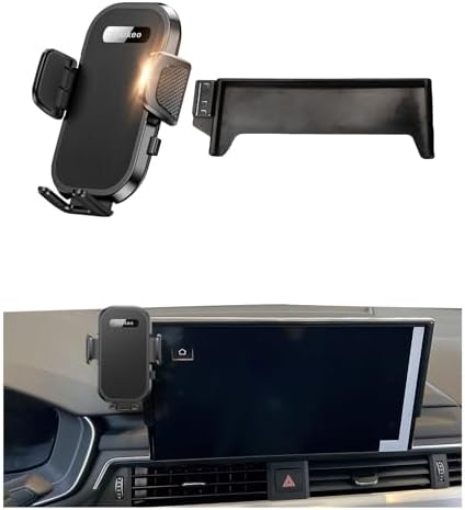 Revolutionary Audi A4 & Q5 8.3-Inch Screen Phone Mount with Integrated Glasses Case – Adjustable Cradle for 4-7 Inch Smartphones, Enhancing Driving Safety and Convenience – Premium Auto Accessory for Optimal Organization and Style