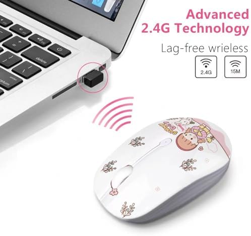 Ultra-Quiet Wireless Mouse with Nano Receiver – Perfect for PC, Laptop & Mac Book | Portable Optical Mice for Effortless Navigation | Ergonomic Design for Comfort & Productivity | Ideal for Mobile Professionals & Students