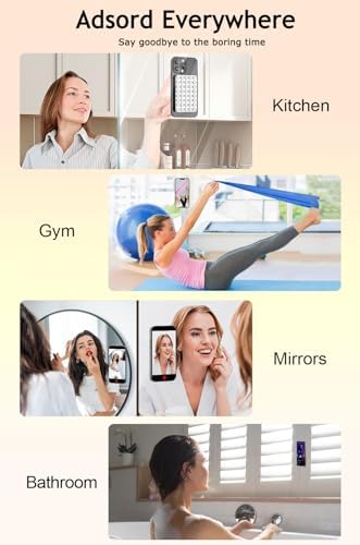 MGLK Silicone Suction Phone Case Magnetic Mount – Hands-Free, Strong Grip Holder for Selfies and Videos – Durable, Easy to Use – iPhone and Android Compatible for iPhone 15/14/13 Pro Max (Pink) – Enhanced Compatibility and Speed