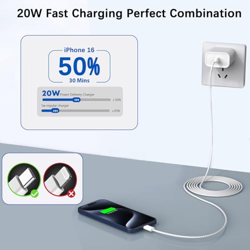 Ultra-Fast 20 W i Pad Power Adapter & 10 FT USB-C Cable Combo – Essential Charger for i Pad Pro, Air, Mini & 10 – Maximize Productivity with Lightning Speed Charging and Extended Flexibility for Apple Devices Experience groundbreaking charging efficiency with our Ultra-Fast 20 W Power Adapter paired with a 10 FT USB-C cable, meticulously designed for seamless compatibility with i Pad Pro (11, 12.9), i Pad Air (5 th/4 th), i Pad Mini 7, and i Pad 10. This compact wall charger delivers rapid power replenishment, ensuring your devices are ready to go in record time. The generous 10 FT cable grants you the freedom to use your i Pad comfortably while charging, whether at home, in the office, or on the move. Crafted from premium materials, this charger is built for long-term durability, making it the ultimate accessory for i Pad users seeking both reliability and performance. Elevate your charging experience today with this indispensable solution that fuses innovative technology with user-centric design.