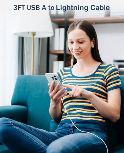 Premium 10 ft Lightning Charger Cable 2 Pack for i Phone and i Pad – Apple MFi Certified, Fast Charging, Durable Design for Enhanced Connectivity with i Phone 14/13/12/11 Pro Max SE XR XS X 8 7 6 – Perfect for Home, Office & On-the-Go Use