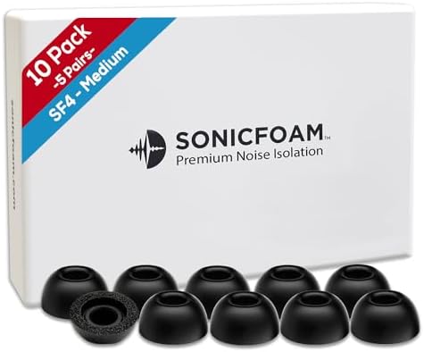 Premium Memory Foam Earbud Tips for Ultimate Noise Isolation – 20 Pack of Comfortable Replacement Foam Tips for In-Ear Headphones (SF3 Small, Black) – Elevate Your Sound Experience with Enhanced Compatibility and Comfort