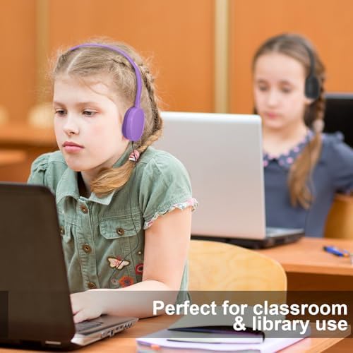 Flutesan 30 Pack Kids Adjustable Wired Headphones – Premium On-Ear Stereo Sound Earbuds for Classroom and Travel – Lightweight, Durable Design for Boys and Girls – Ideal Tangle-Free Audio Solution for Laptops, Tablets, and More