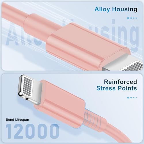 Dual Pack 6 Ft Apple MFi Certified Lightning to USB Charging Cables – Fast 2.4 A Power for i Phone 14/13/12/11/X/XS/XR/8/7/6/SE Plus Pro Max Mini – Durable and Flexible Design for Home, Office, and Travel Use – Enhanced Compatibility and Speed for Seamless Charging Experience