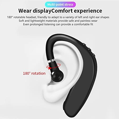 Single Ear Bluetooth V5.2 Wireless Earphones – Ergonomic Waterproof Headset for Professionals on the Move – Extended Battery Life & Effortless Device Compatibility for Hands-Free Communication