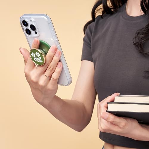 Magnetic Pop Grip for Mag Safe – Elegant Enamel Rose Noir | Multifunctional Phone Stand with Secure Grip & Customizable Swappable Top | Effortless Hands-Free Viewing Kickstand | Wireless Charging Compatible Accessory for Enhanced Smartphone Usability