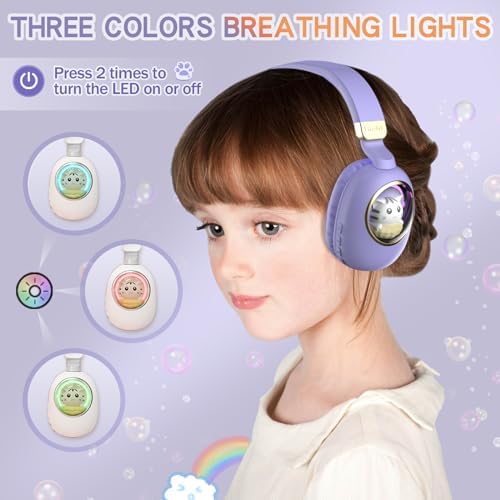 Enchanting Pink Cat Ear Bluetooth Headphones for Kids – Fun Noise-Cancelling Over-Ear Design with LED Lights, Ultimate Comfort for School, Travel, and Everyday Adventures – Elevate Young Music Experiences with Superior Sound Quality and Playful Style