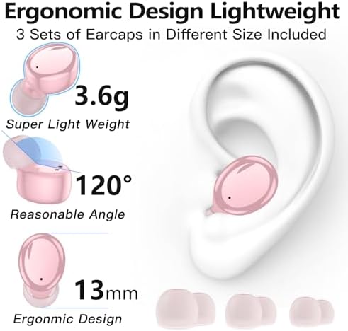 Kurdene Bluetooth 5.3 Wireless Earbuds – Featherweight Sports Earphones Delivering Rich Deep Bass and Crystal-Clear Call Clarity – Chic Light Blue In-Ear Headphones for Ultimate Comfort During Workouts and Daily Activities