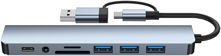 Elevate Your Digital Workspace with the Ultimate 7-in-1 USB C Hub & USB Splitter – Lightning-Fast Data Transfer for Mac Book, Dell, HP Laptops, and Smartphones – All-in-One Port Extender Featuring TF/SD Card Reader and Audio Output – Compact, Durable Accessory for Seamless Connectivity and Enhanced Productivity