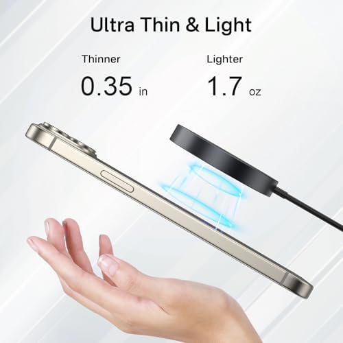 Minthouz Qi2 Magnetic Wireless Charger – 15 W Fast Charging for i Phone 16/15/14/13/12 Series & Air Pods, Sleek Magnetic Charging Pad for Qi-Enabled Devices, Effortless Power Boosts & Streamlined Design, Perfect for Home & Travel, No Adapter Required, Modern Black Finish