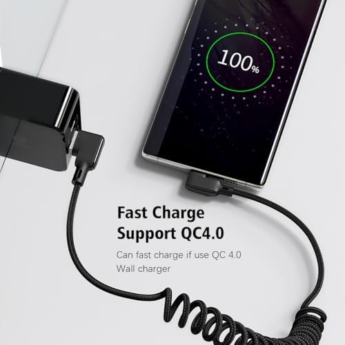 Revolutionize Your Charging with AICase 90 Degree Coiled USB Type C Cable – 5.9 ft Durable Spring PD Cable for Fast Charging & Data Transfer – Universal Compatibility for Mac Book Pro, i Pad Pro, Galaxy S20, Switch & More – Tangle-Free Design for a Clutter-Free Workspace
