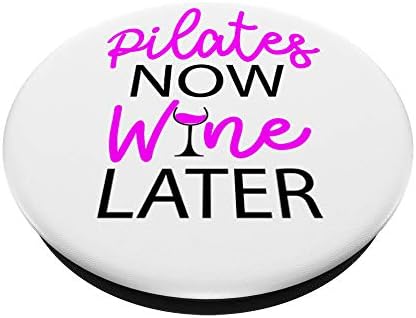 Pink & Black Pilates Now Wine Later ADL011a PopSockets PopGrip: Swappable Grip for Phones & Tablets – Enhanced Compatibility and Speed