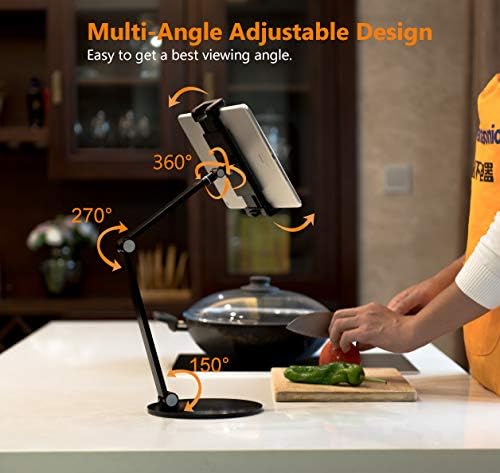 Premium Multi-Angle Adjustable Tablet Stand for 4.7”-13” Devices – Perfectly Fits i Pad Pro 11/12.9, Mini, and Air – Enhanced Stability with Sleek Black Aesthetic – Ideal for Remote Work, Streaming, and Video Conferencing