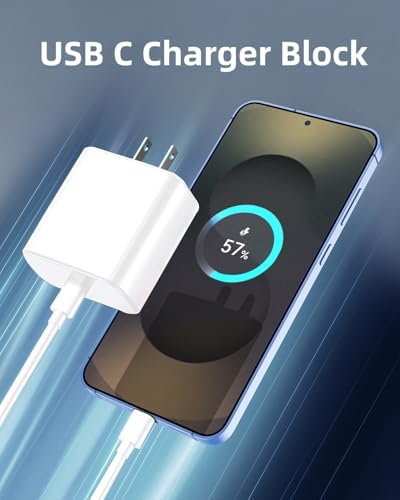 Dual 45 W USB-C Fast Charger Set for Google Pixel 9/9 Pro/8 Series & i Phone 16/16 Pro Max – High-Speed Power Block with 6 FT USB-C to C Cable for Ultimate Compatibility and Convenience