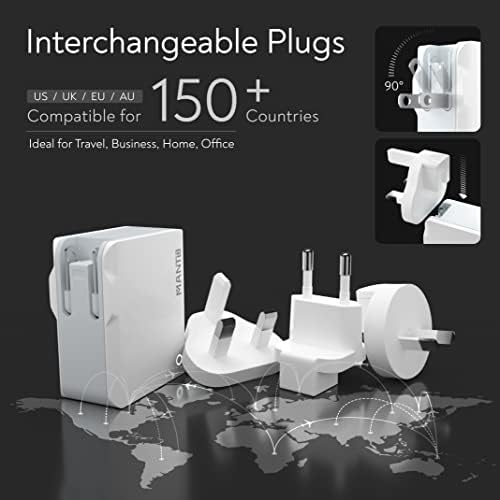 MANTO 30 W Dual Port USB-C Fast Wall Charger with Foldable Plug – Compact Travel Adapter for i Phone 15, i Pad, Samsung Galaxy, and Android Devices – Efficient Charging Solution for Home, Office, and International Use – Enhanced Compatibility and Speed