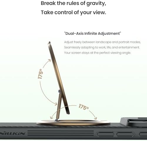 Nillkin Magnetic Phone Grip Stand for i Phone 16/15 Pro & Samsung Pixel – Ultimate Mag Safe-Compatible Holder with Enhanced Stability and Ergonomic Design for Secure Handling and Effortless Navigation (Black)