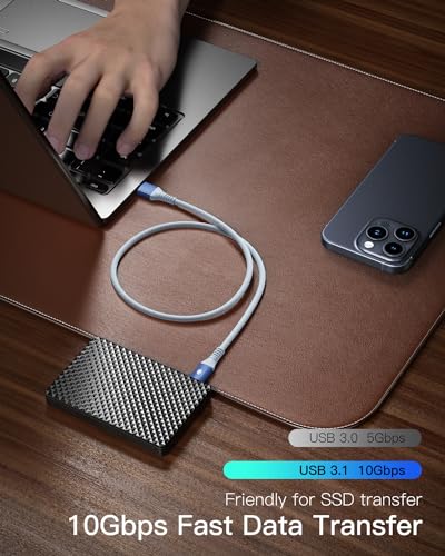 Experience Unmatched Connectivity with CONMDEX 10 Gbps USB C Cable [6 ft, 2-Pack] – Fast Charging & High-Speed Data Transfer for i Phone 16 Plus, 16 Pro Max, Samsung Galaxy S25 – Ultimate Android Auto & Device Compatibility in Sleek Black Design for Seamless Performance and Durability