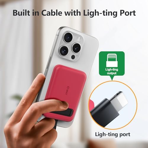 Compact Portable Charger for Apple Watch with Built-in Type-C Cable – 5200 m Ah Travel Power Bank for Apple Watch Series Ultra, 9, 8, 7, 6, SE, 5, 4, 3, 2 & i Phone 15 Pro Max – Efficient, Lightweight Design for On-the-Go Charging Solutions – Enhanced Compatibility and Fast Power Delivery