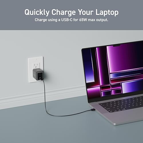 ELECOM 65 W Ga N II USB-C Wall Charger Block – Ultra-Fast Laptop Power Adapter for Mac Book Air, i Pad, i Phone, and More – Compact Single Port Design for Maximum Efficiency and Universal Compatibility – Perfect for On-the-Go Charging Solutions