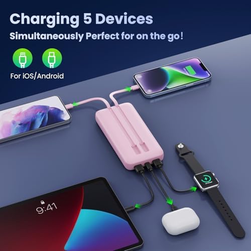 High-Capacity 40,800 m Ah Portable Charger with Built-in Cables and LCD Display – 25 W PD & QC 4.0 Fast Charging Power Bank for i Phone 16/15/14 and Android Devices (Green) – Ultimate On-the-Go Charging Solution with Enhanced Compatibility and Durability