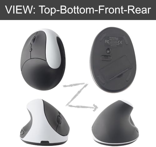 Ergonomic White Left-Handed Wireless Mouse – Urby Vertical Design for Gaming & Everyday Use, Compatible with Windows and mac OS, Upgraded Speed for 2024, Rechargeable Battery Included, Ideal Compact Mouse for Small Hands