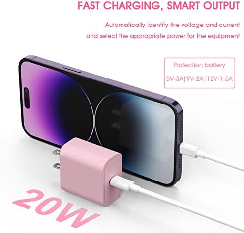 i GENJUN 4 Pack USB C Fast Charger Block – 20 W Power Delivery 3.0 Wall Adapter for i Phone 16/15/14, Galaxy & Pixel – Portable Type C Power Adapter for Air Pods Pro – Compact Travel Essential with Superior Speed and Compatibility