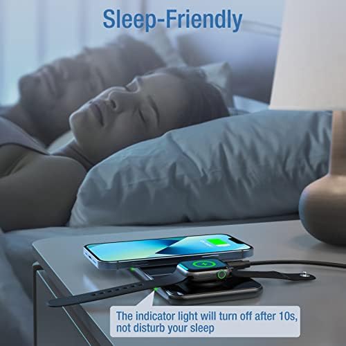 Dual Wireless Charging Pad – 15 W Fast Charge for i Phone & Samsung Devices, Air Pods, and Apple Watch – Sleek Qi-Enabled 2 in 1 Charger with QC 3.0 Adapter for High-Speed Power Delivery and Device Safety – Perfect for Home and Office Use