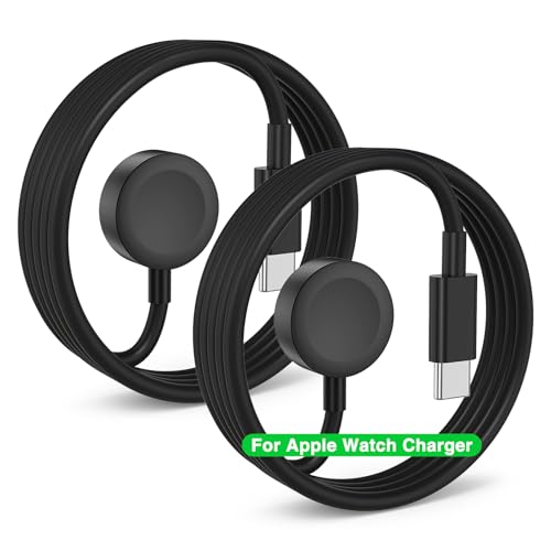 Revolutionize Your Charging Routine with the Enhanced 2-Pack USB-C Magnetic Apple Watch Charger – Fast Charging Cable for Ultra 2, SE (2 nd Gen), Series 10-3 FT Length, Effortless Compatibility with All Models – Durable, Reliable, and Perfect for On-the-Go Power Needs