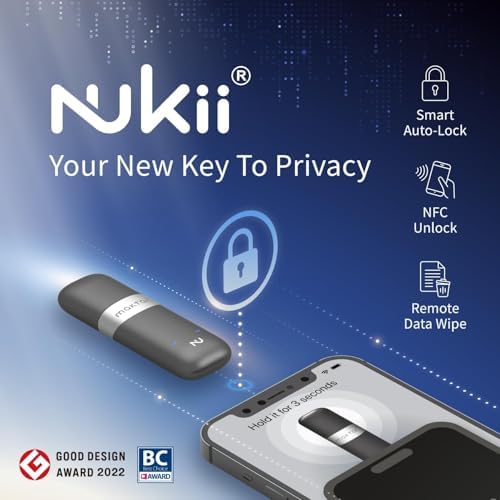 Maktar Nukii 64 GB Encrypted Flash Drive – Ultimate NFC Security USB with Write Protect Feature | Your Trusted Data Locker & i Phone Security Key for Crypto Phrase Storage | High-Speed, Portable, and Durable Solution for Sensitive Information Protection