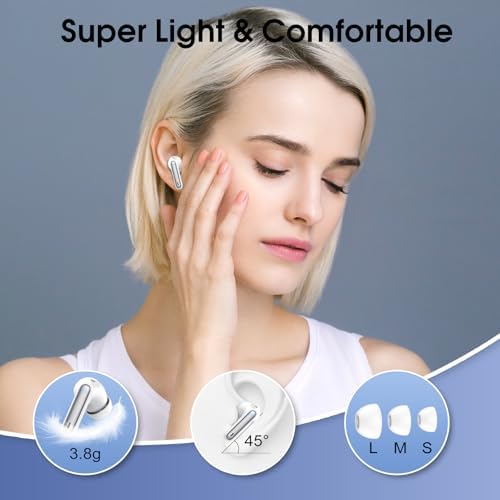 Next-Generation Bluetooth 5.4 Wireless Earbuds – 40-Hour Battery Life & IP7 Waterproof Design for Ultimate Resilience – Deep Bass & Crystal-Clear Communication with Advanced 4 ENC Microphones – Ideal for Active Lifestyles on i OS & Android – Transform Your Audio Experience Now!