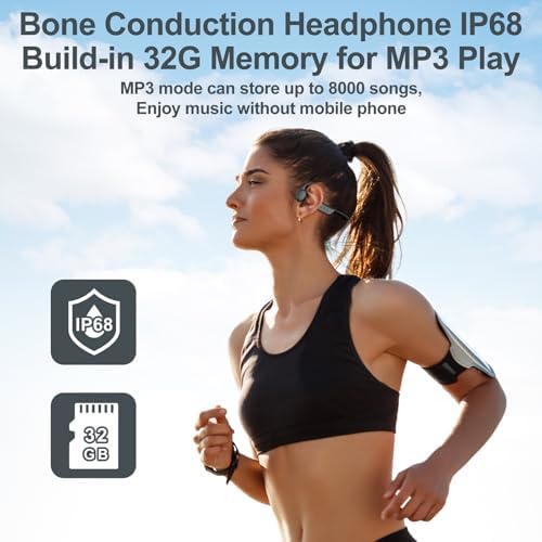 Unleash Your Outdoor Potential with Arington IPX8 Waterproof Bone Conduction Earbuds – Advanced Bluetooth 5.3 Technology for Open-Ear Listening, 10-Hour Battery Life, and Exceptional Sound Clarity for Running, Cycling, and Hiking – Effortless Connectivity with Hands-Free Calling and Voice Assistant Support for Active Enthusiasts