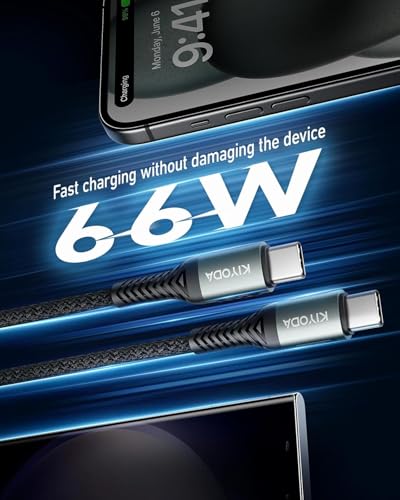 USB C Cable Coiled 6FT 2Pack, Braided USB A to Type C Charger Cable for Car 66W Fast Charging Cord Compatible with iPhone 16 15, iPad, Samsung Galaxy, Google Pixel, Moto, TCL, LG Phones – Enhanced Compatibility and Speed