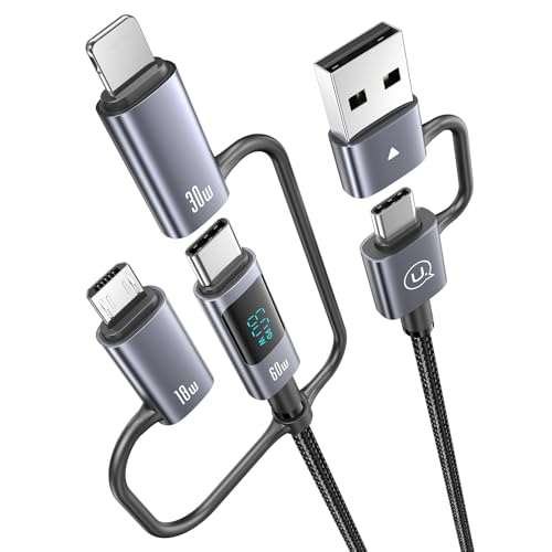 Multi Charger Cord 6 in 1 USB Cable Fast Charging Cable – PD 60w USB c Multi Fast Charging Cable with Led Display – 6 ft USB C/A to Type C/Phone/Micro Charger Cable Com patible with Phone/Laptops – Enhanced Compatibility and Speed Multi Charger Cord 6 in 1 USB Cable Fast Charging Cable – PD 60w USB c Multi Fast Charging Cable with Led Display – 6 ft USB C/A to Type C/Phone/Micro Charger Cable Com patible with Phone/Laptops – Enhanced Compatibility and Speed